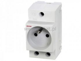 Gniazdo 2P+Z; montaż na szynę DIN; 16A;230V