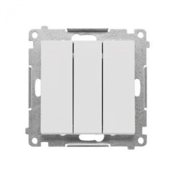 Simon 55 Łącznik potrójny (moduł) 10 AX, 250 V~, szybkozłącza Jasnoszary mat TW31.01/114