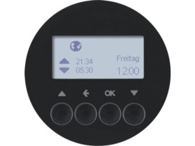 BERKER R.X/1930/Glas Wyłącznik żaluzjowy czasowy z wyświetlaczem sterowanie żaluzjami czarny 85741131 HAGER