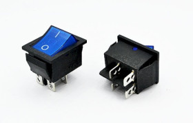 Przełącznik kołyskowy podświetlany niebieski 12V, stabilny ON-OFF duży