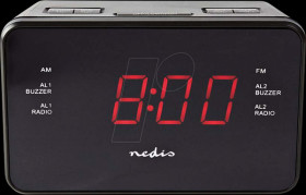 CLAR002BK Digital alarm clock radio, 1x 3.5 mm, snooze, sleep timer, black