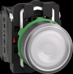 XB5AW31B5 Illuminated pushbutton, Harmony XB5, plastic, white, 22 mm, 1 NO