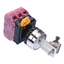 YW4K-2AE03 22mm Metal Bezel 2 Position Maintained Key Switch 3NC IP65 IDEC