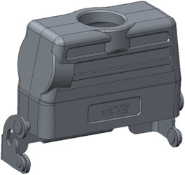 Housing, size HA16, die-cast aluminum, M25, straight, clip locking, IP65, T1739161125-000