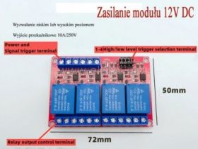 Przekaźniki z optoizolacją 12V; wejście LO/HI; 4P