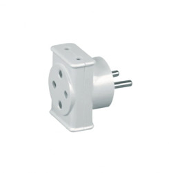 Rogałęźnik wtyczkowy 3x2P z przesłonami biały R-1/P