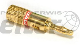 Wtyk bananowy złocony VITALCO LAW36 czerwony