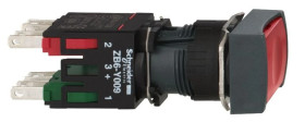 Przycisk kompletny czerw. podśw. O 16, kryty z sam. powr., 24 V, 1NO+1NC XB6DW4B5B