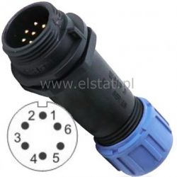 Złącze przemysłowe SP1311/P6-6 WT kabel ( 6P 4A)
