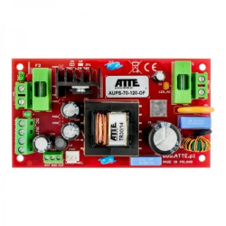 Zasilacz buforowy SMPS, Vin 230VAC, Vout 12VDC, Iout 6A, Pout 72W, moduł do zabudowy, typu AUPS-70-120-OF