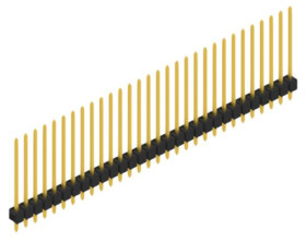 Pin header, 30 pole, pitch 2.54 mm, straight, black, 10048825