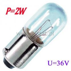 Żarówka 36V BA9S bagnetowa 2W 10x28mm