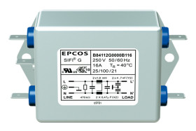 Filtr EMC 12A 1-fazowy 250 V AC/DC 50 → 60Hz 1,6 x 2 mH EPCOS Montaż w obudowie
