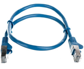 Kabel krosowy patchcord F/UTP kat.5e CCA niebieski 0,5m 50127