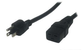 Przewód zasilający AC-US IEC C19 15A - POSAC-C19-15/US18 czarny 1.8m