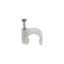 Uchwyt kablowy okrągły z gwoździem NFO-4 typu FLOP-4 biały (100 szt.) Next