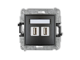 MINI Gniazdo USBx2 podwójne-AA 3.0 grafitowy 11MGUSB-6 KARLIK