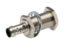 Czujnik zbliżeniowy M18 Indukcyjny 8 mm Omron Częściowo wpuszczany 12 → 24 V DC długość 59mm Gwintowany