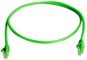Patch cable, RJ45 plug, straight to RJ45 plug, straight, Cat 5e, U/UTP, PVC, 250 mm, green, 100008181