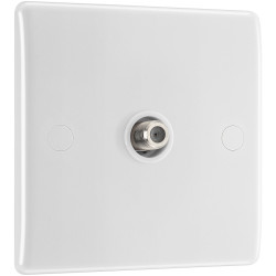 BG 864 White Nexus Moulded Single Socket For Satellite Connection