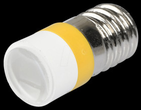 MELE2212 LED spot light, E10, yellow, 12 V, 10000 mcd, Ø10 mm