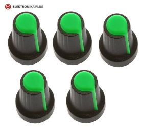 2szt. GAŁKA DO POTENCJOMETRU 6mm ZNACZNIK ZIELONY