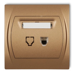 LOGO Gniazdo telefoniczne pojedyncze 1xRJ11, 4-stykowy złoty metalik 8LGT-1