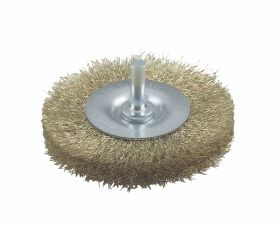 Szczotka tarczowa do wiertarek - Drut falisty, mosiądzowany, 75 mm Bosch Accessories N/A N/A Ø trzonka 6 mm 2609256529 1