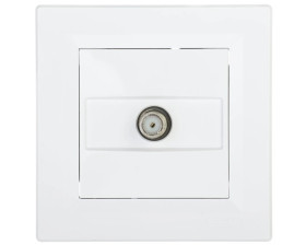 Gniazdo antenowe Asfora SAT końcowe 1dB białe z ramką EPH3700121