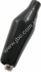 5005-SW Krokodylek w osłonie gumowej, przyłącze lutowane, rozwarcie szczęk 7mm, czarny, ELECTRO-PJP, 5005SW