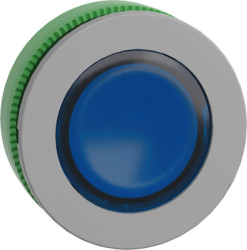 Signal light, for universal LED, illuminable, waistband round, blue, front ring light gray, mounting Ø 30.5 mm, ZB5FV063C0