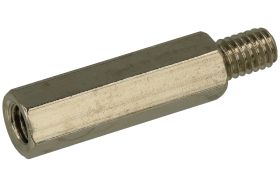 Dystans; DMM4ZW20; M4; zewnętrzny/wewnętrzny; 20mm; 6mm; 7mm; 6mm; tulejka dystansowa gwintowana; sześciokątna; mosiądz niklowan