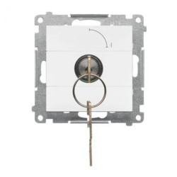 Simon 55 Łącznik na kluczyk jednobiegunowy (moduł) 2 pozycyjny 0-I” styk N/O, 5 A, 250 V~ Biały mat TW1K.01/111