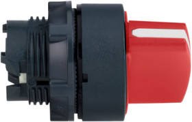 Toggle switch, unlit, latching, waistband round, red, front ring black, 2 x 90°, mounting Ø 22 mm, ZB5AD204