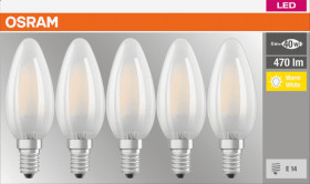 4058075090682 LED bulb BASE E14, 4 W, 470 lm, 2700 K, filament, 5 pcs.