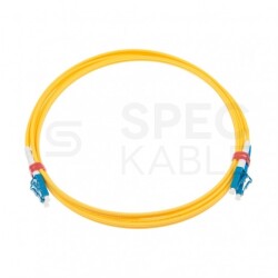 Patchcord światłowodowy FO SM LC/UPC-LC/UPC duplex 9/125 G.657A1 2.8mm bezhalogenowy LSOH żółty 1m PFOT