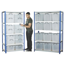 Eco-Rax Shelving Bay 1800 x 1200 x 450mm 21 x 24 Ltr Storemaster Containers