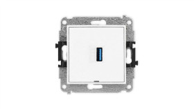 Mini Mechamizm Gniazda Pojedynczego Usb A-A 3.0, Bez Pola Opisowego Biały Mat...