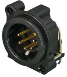 XLR panel plug, 5 pole, gold-plated, metal, NC5MBH-B