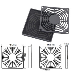 OSŁONA WENTYLATORA Z FILTREM 120x120mm 3-częściowy