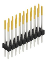 Pin header, 20 pole, pitch 2.54 mm, straight, black, 10053679