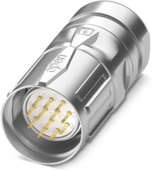 Plug, M23, 12 pole, crimp connection, SPEEDCON locking, straight, 1243681