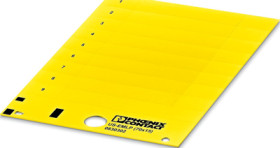PVC device marker, (L x W) 14.9 x 70 mm, yellow, carrier card with 9 pcs, 0830325