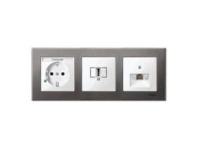 MERTEN M-Elegance Ramka metal 3 potrójna szary metaliczny MTN403314 SCHNEIDER ELECTRIC