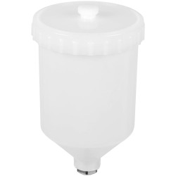 Sealey PC01 Paint Spray Gun Pot with Brass Fitting 600ml - White