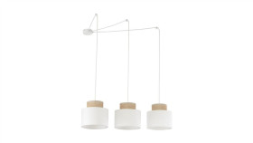 Lampa Wisząca Biała Z Podwójnym Kloszem Duo White Juta 3Xe27 2345 Tk Lighting