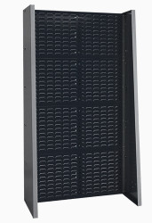 Szafka z panelami ażurowymi głębokość 452mm szerokość 1015mm wysokość 1835mm Antracytowy szary Stal Bott