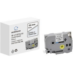 Renkforce RF-6027816 Labelling tape Transparent Black 18mm x 8m