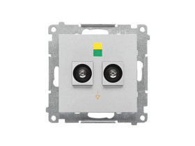 SIMON 55 Gniazdo ekwipotencjalne podwójne aluminium mat TGEK2.01/143 KONTAKT SIMON