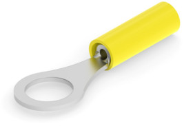 Insulated ring cable lug, 0.12-0.4 mm², AWG 26 to 22, 4.34 mm, M4, yellow, 321021